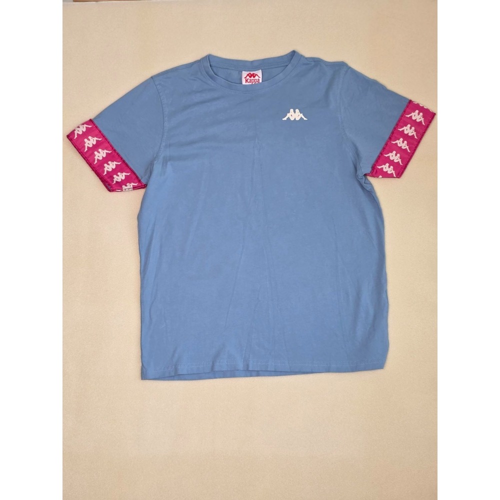 KAPPA‎ Men's T-Shirt Size S Small Blue Pink 100% Cotton Classic Short Sleeve